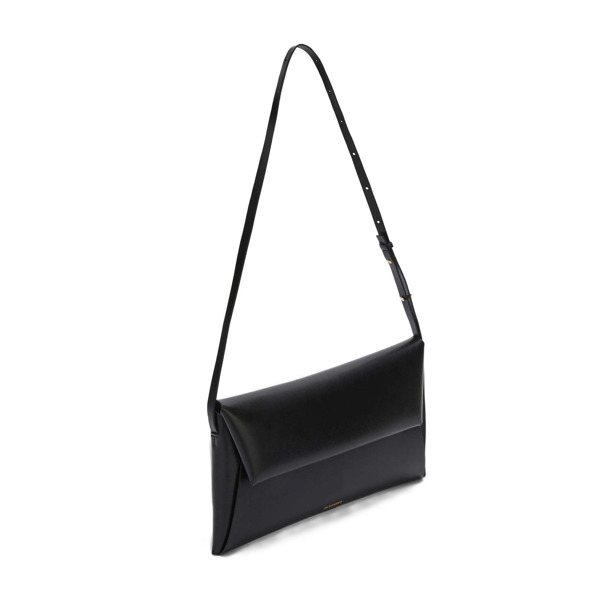 JIL SANDER [ジルサンダー] /FOLDED LEATHER SHOULDER BAG（BLACK）[フォールデッドレザーショルダーバッグ]