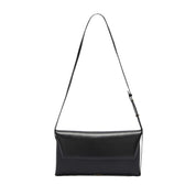 JIL SANDER [ジルサンダー] /FOLDED LEATHER SHOULDER BAG（BLACK）[フォールデッドレザーショルダーバッグ]