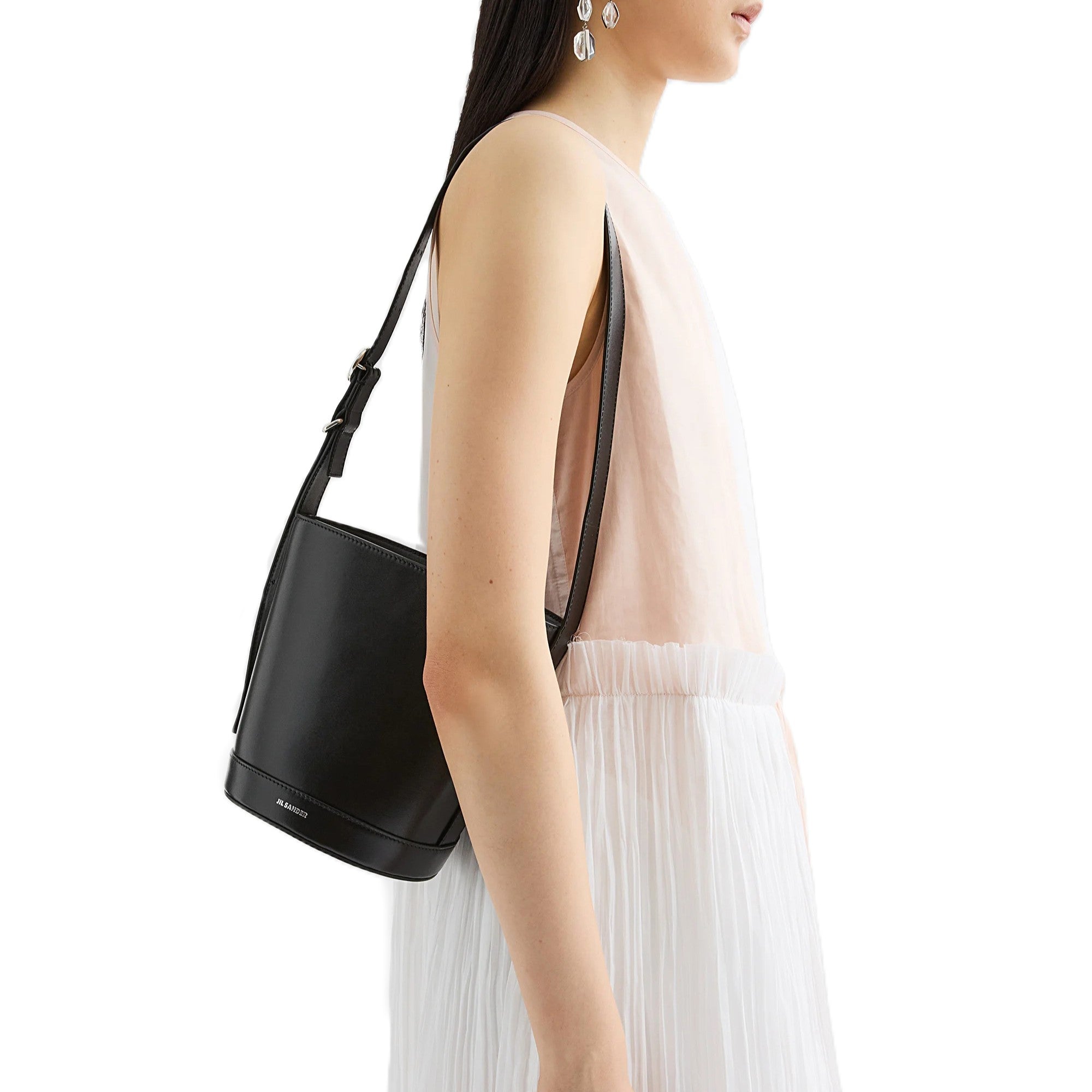 JIL SANDER [ジルサンダー] / CANNOLO BUCKET SHOULDER BAG（BLACK）[カンノーロ バケットショルダー バッグ]
