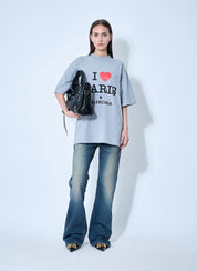 BALENCIAGA〔バレンシアガ〕/ I LOVE PARIS T-SHIRT (GREY)〔アイラブパリティーシャツ〕