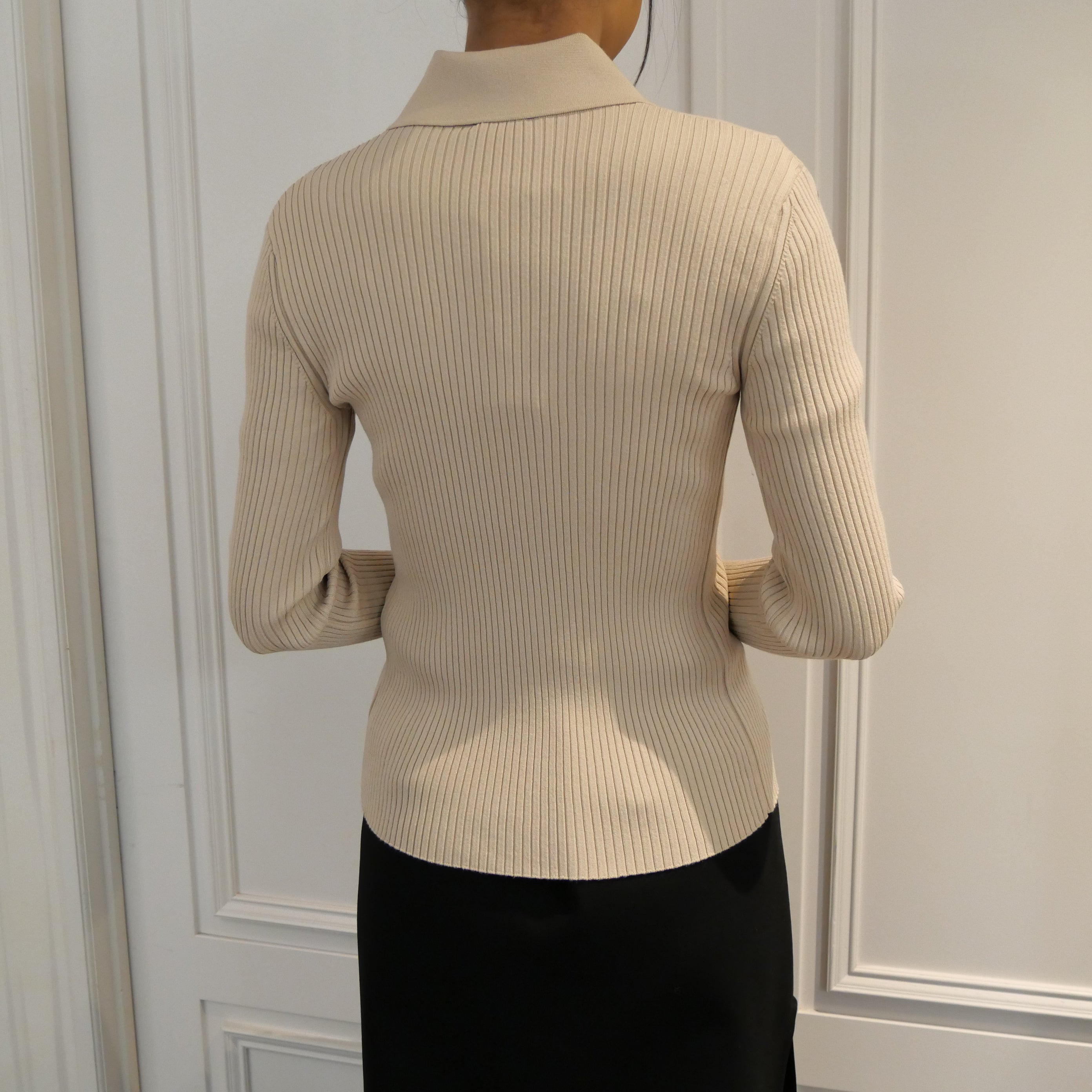 Courrèges [クレージュ] /  KNITTED ZIPPED CARDIGAN〔ニット ジップ カーディガン〕(DARK SAND）