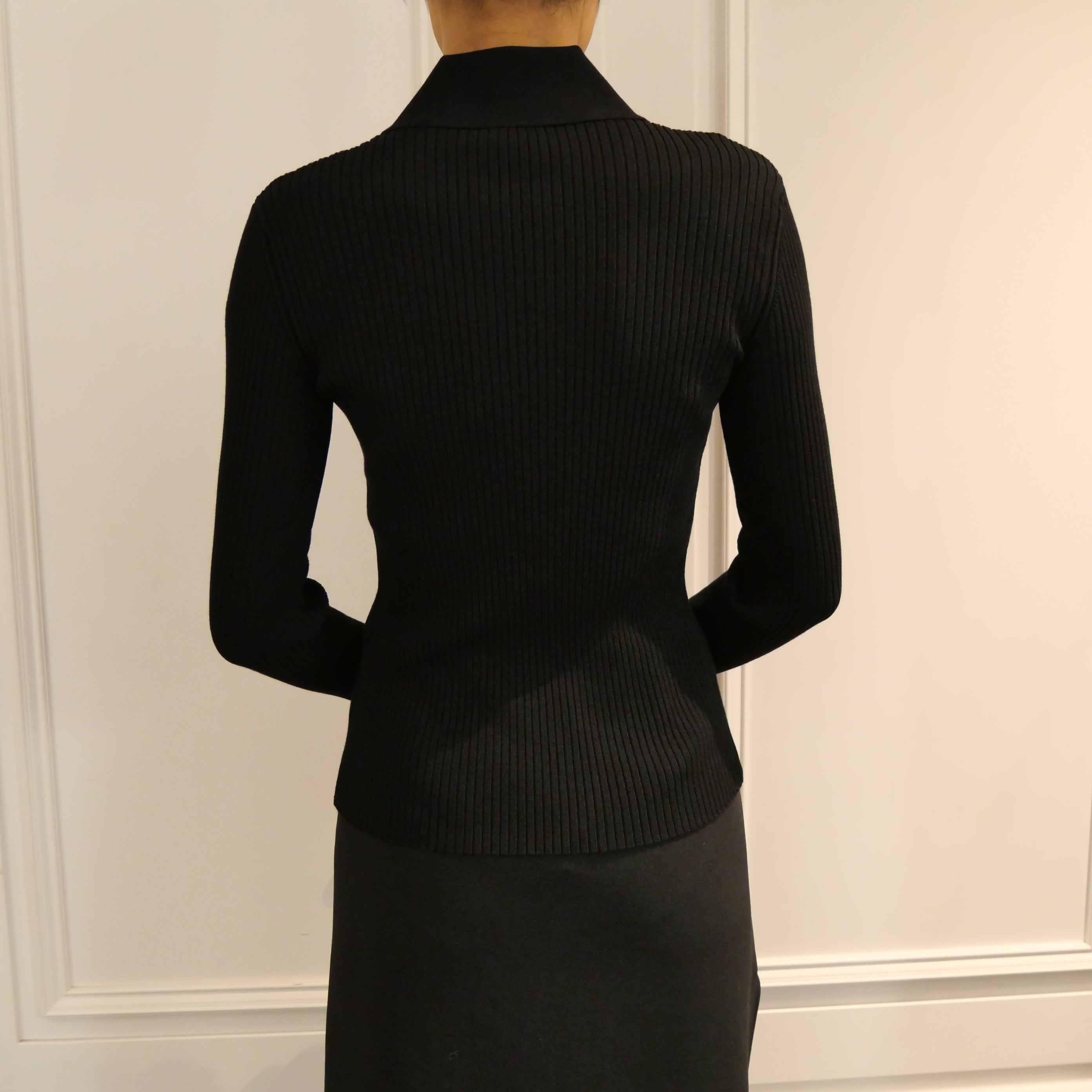 Courrèges [クレージュ] /  KNITTED ZIPPED CARDIGAN〔ニット ジップ カーディガン〕(BLACK）