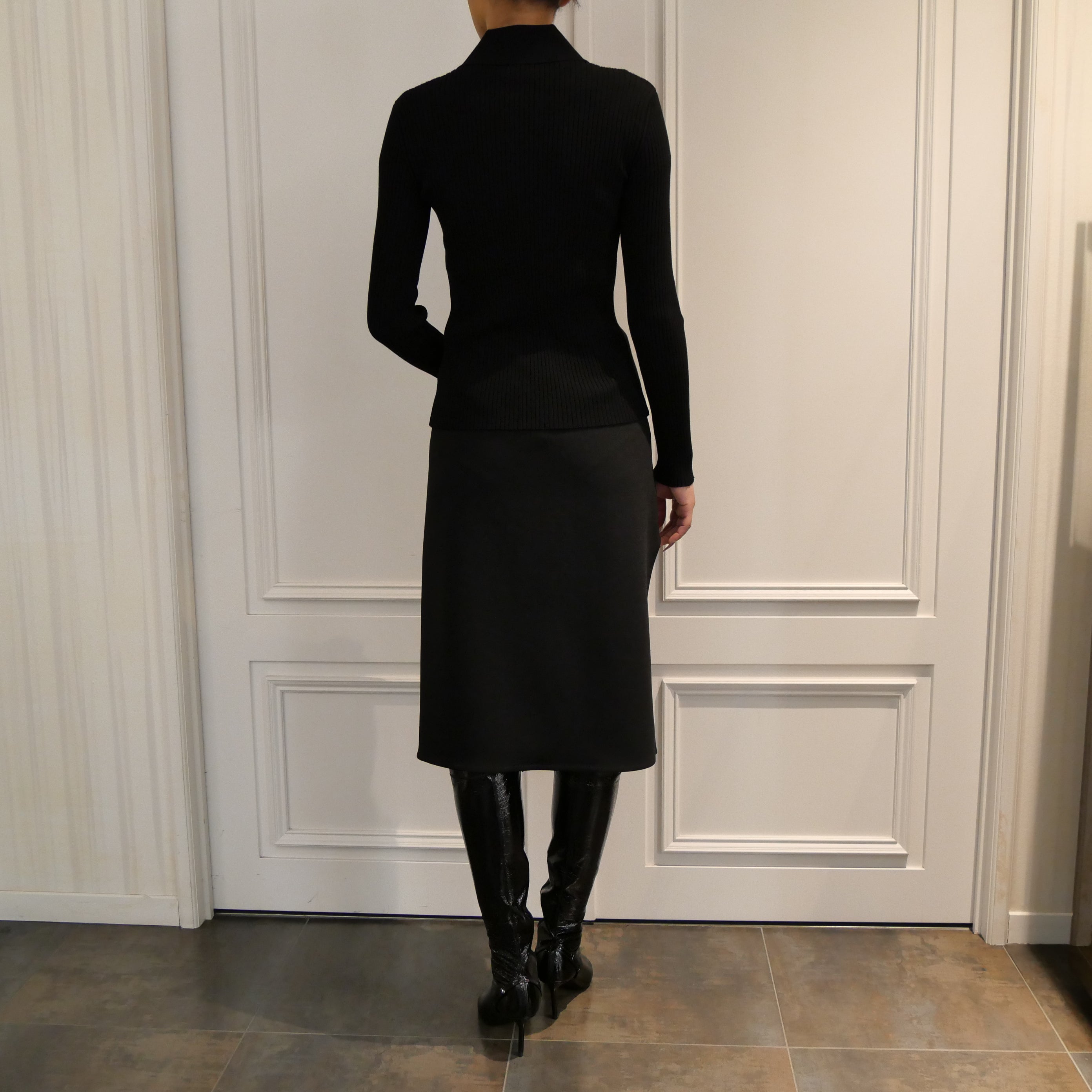 正規品・送料無料】Courrèges / KNITTED ZIPPED CARDIGAN (BLACK