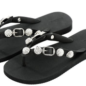 BALENCIAGA [バレンシアガ] / CAGOLE STUDDED THONG SANDALS (BLACK) [カゴールスタッズトングサンダル]