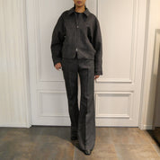 Courrèges [クレージュ] / EMBROIDERED CAVIAR BOMBER JACKET(BLACK)〔 エンブロイダーキャビア ジャケット〕