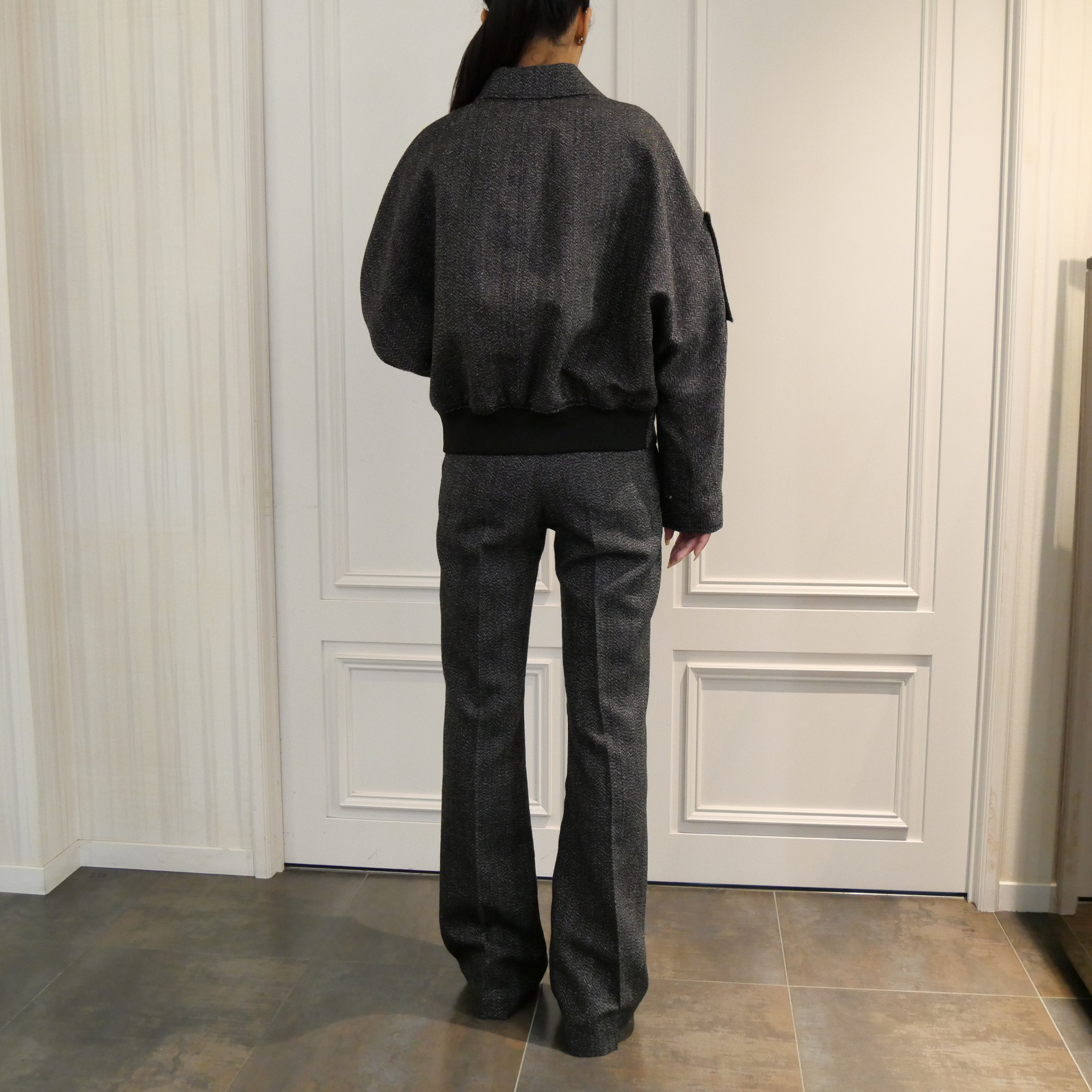 Courrèges [クレージュ] / EMBROIDERED CAVIAR BOMBER JACKET(BLACK)〔 エンブロイダーキャビア ジャケット〕