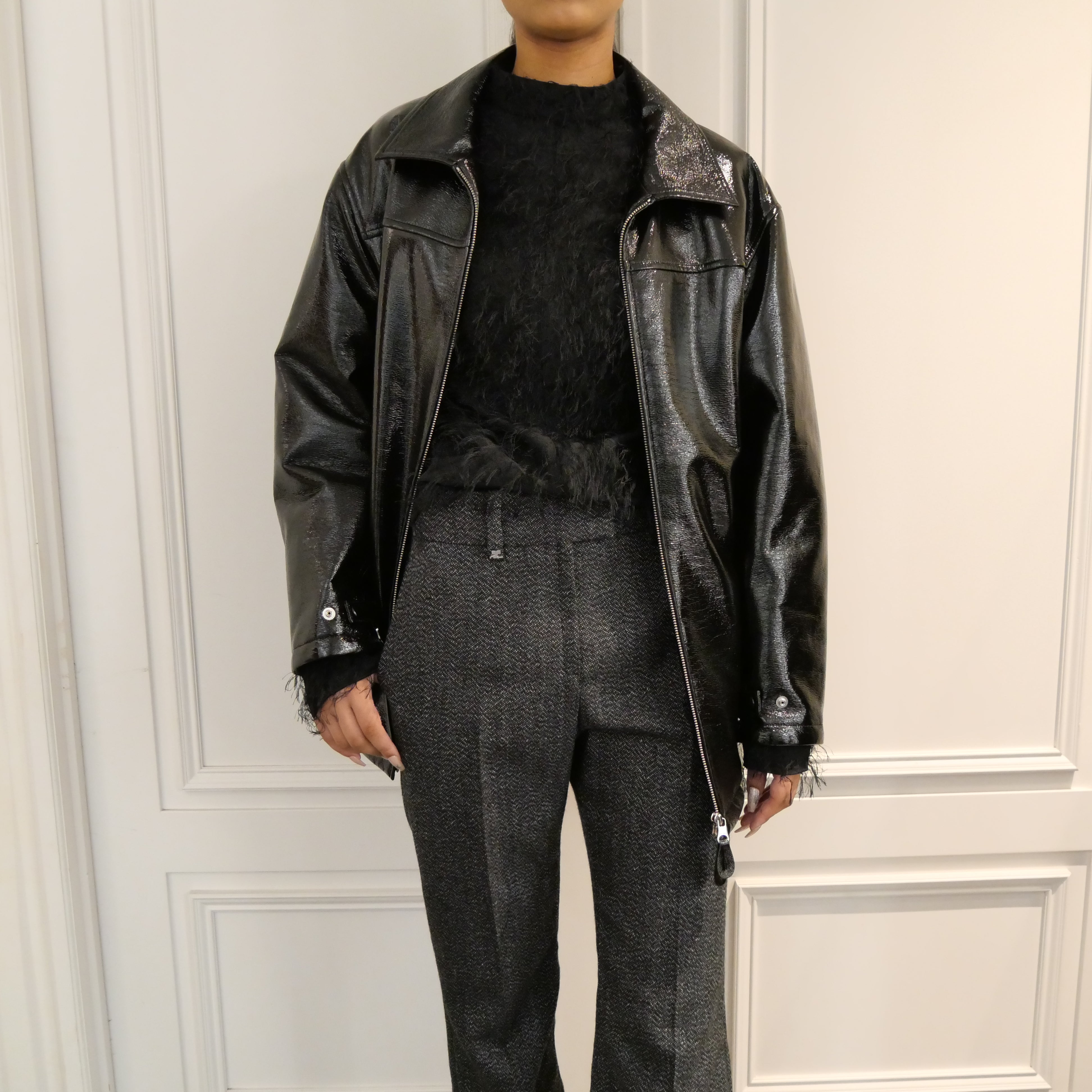 正規品・送料無料】Courrèges / OVERSIZED VINYL JACKET (BLACK