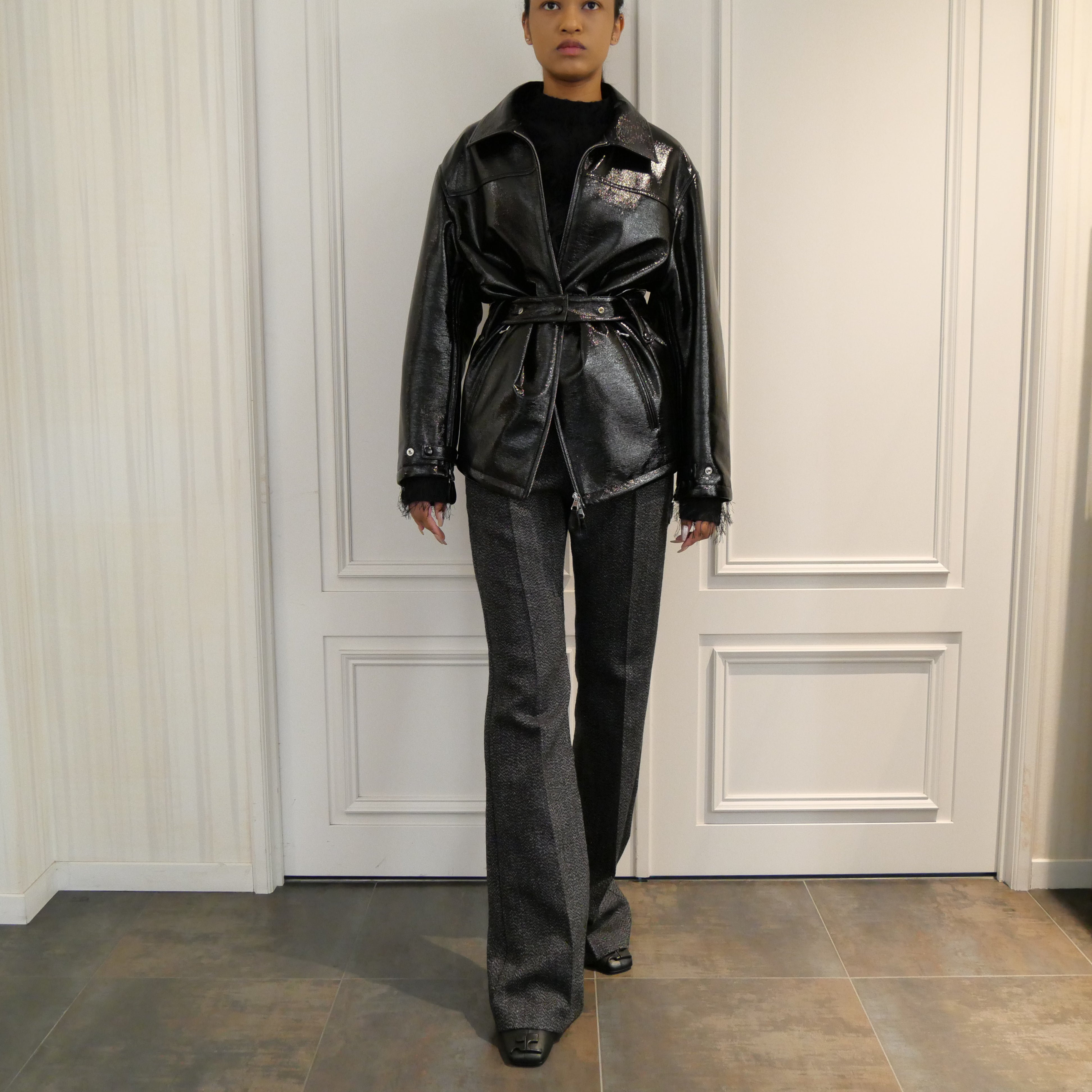 Courrèges [クレージュ] /  OVERSIZED VINYL JACKET (BLACK)〔オーバーサイズビニールジャケット〕