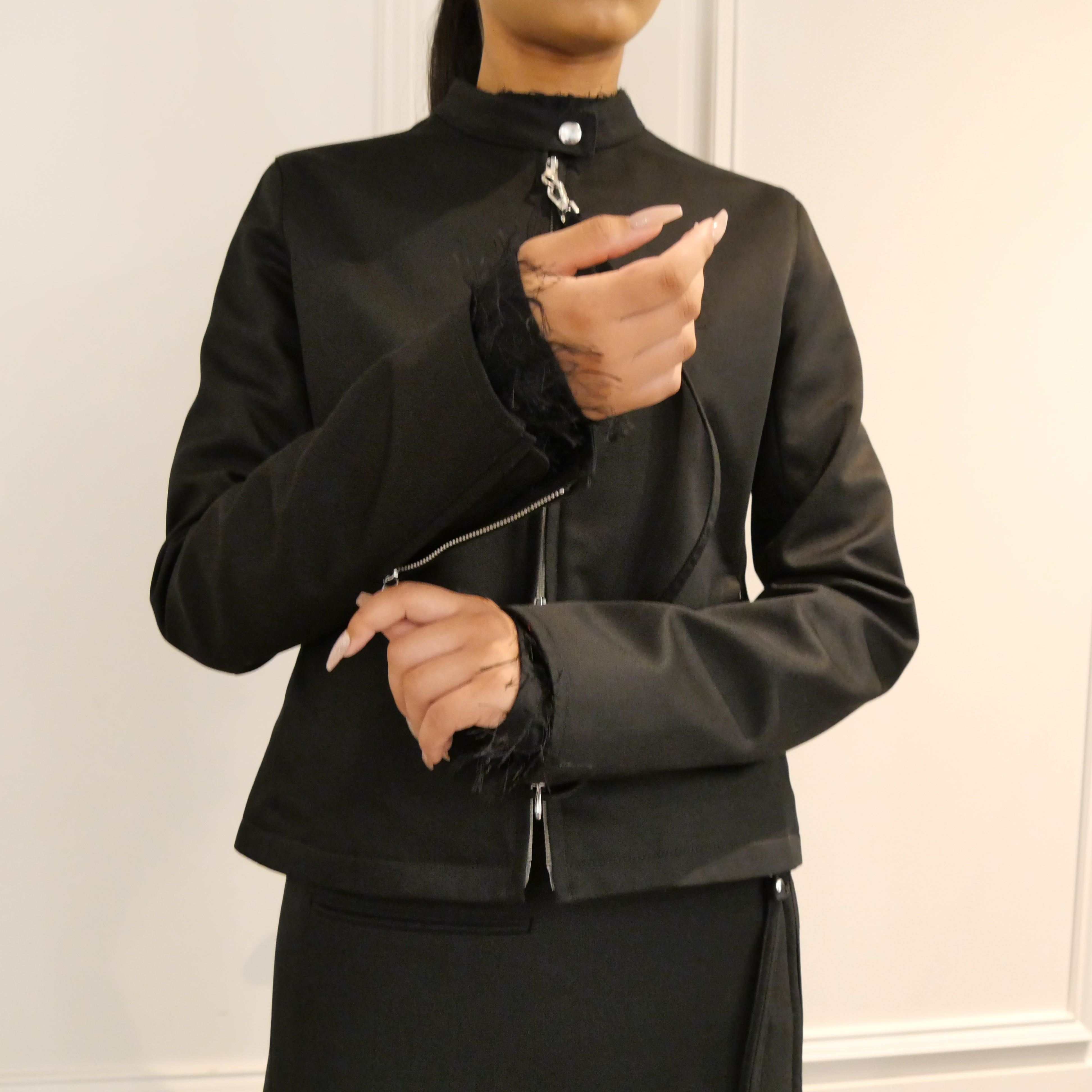 送料無料】Courrèges [クレージュ] / ZIP-UP CITY JACKET (BLACK