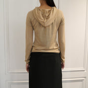 Courrèges [クレージュ] /  HOODED KNIT SWEATER (BEIGE）〔フーデッドニットセーター〕