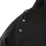 Courrèges [クレージュ] / OBLIQUE BUTONNED SWEATER (BLACK/BURGUNDY)〔オブリークボタンセーター〕