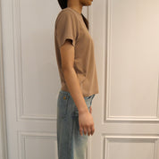 Courrèges [クレージュ] /  EMBROIDERED T-SHIRT (MOCHA）〔エンブロイダリーティーシャツ〕