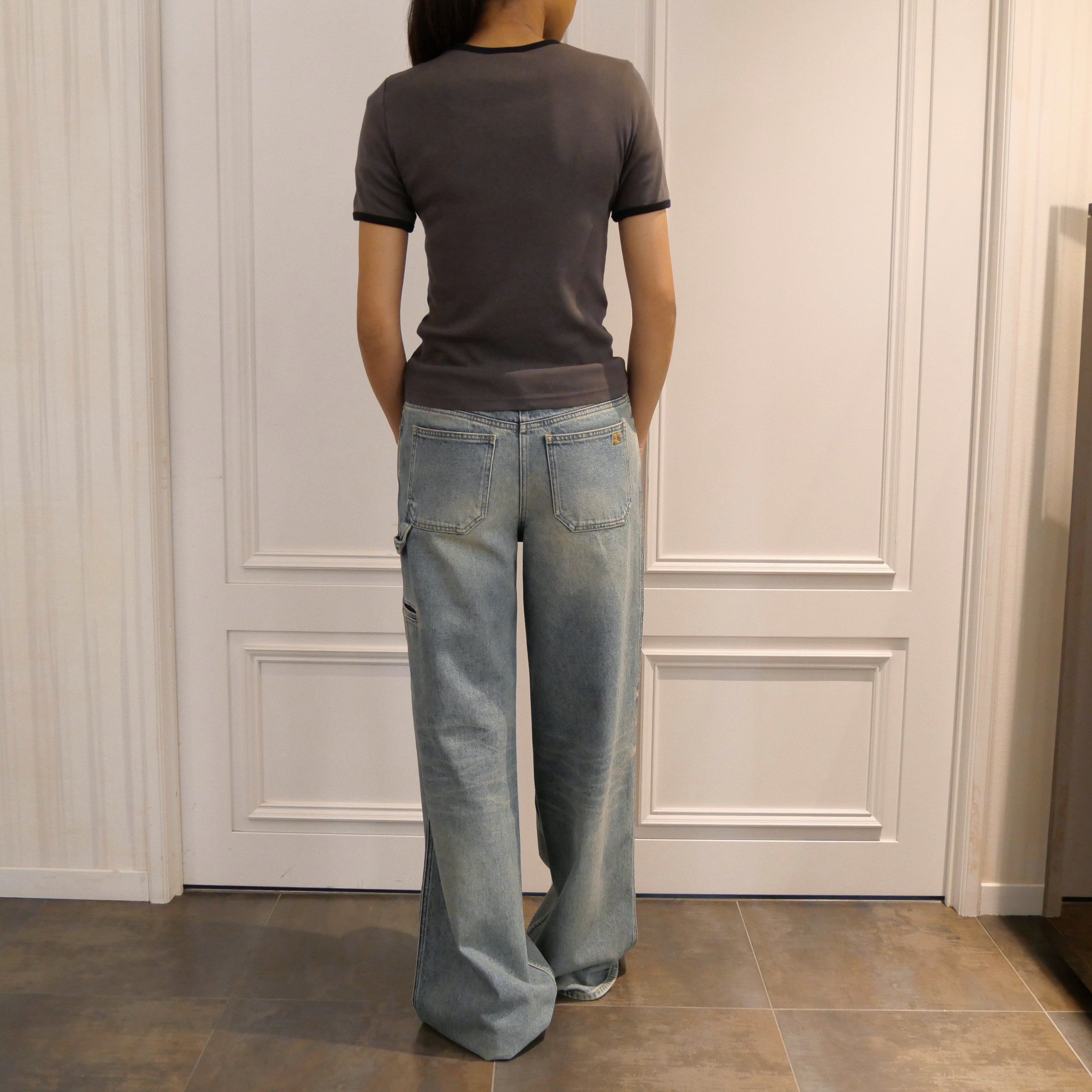 Courrèges [クレージュ] / SIGNATURE CONTRAST T-SHIRT (DARK GREY)〔 シグネチャーコントラストティーシャツ〕