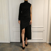 Courrèges [クレージュ] /  OFF SHOULDER LIGHT WOOL TOP (BLACK）〔オフショルダーライトウールトップ〕