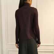 Courrèges [クレージュ] / OBLIQUE BUTONNED SWEATER (BLACK/BURGUNDY)〔オブリークボタンセーター〕