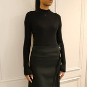 Courrèges [クレージュ] / MOCKNECK LIGHT RIB SWEATER (BLACK)〔モックネックライトリブセーター〕