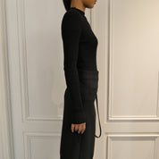 Courrèges [クレージュ] / MOCKNECK LIGHT RIB SWEATER (BLACK)〔モックネックライトリブセーター〕