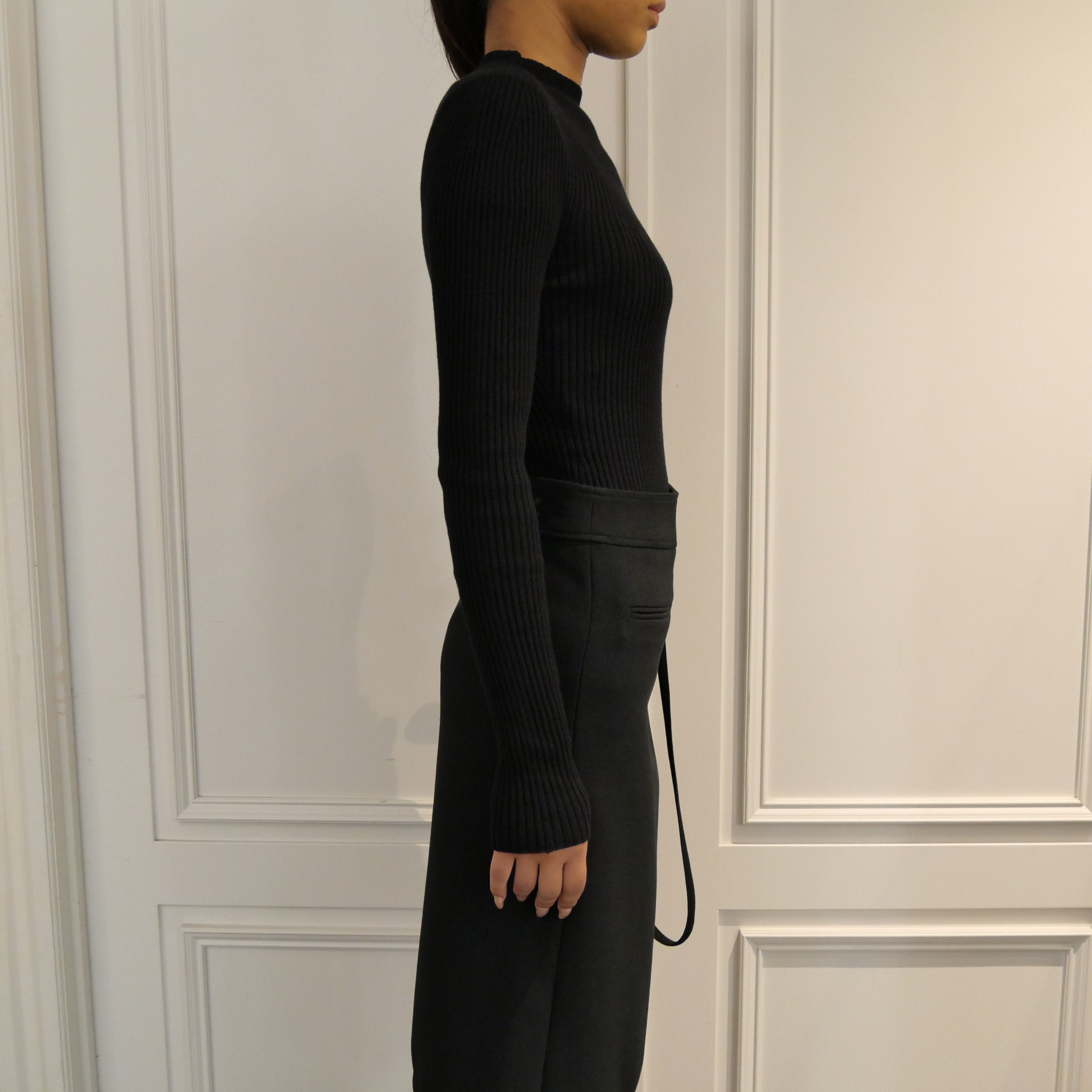 Courrèges [クレージュ] / MOCKNECK LIGHT RIB SWEATER (BLACK)〔モックネックライトリブセーター〕
