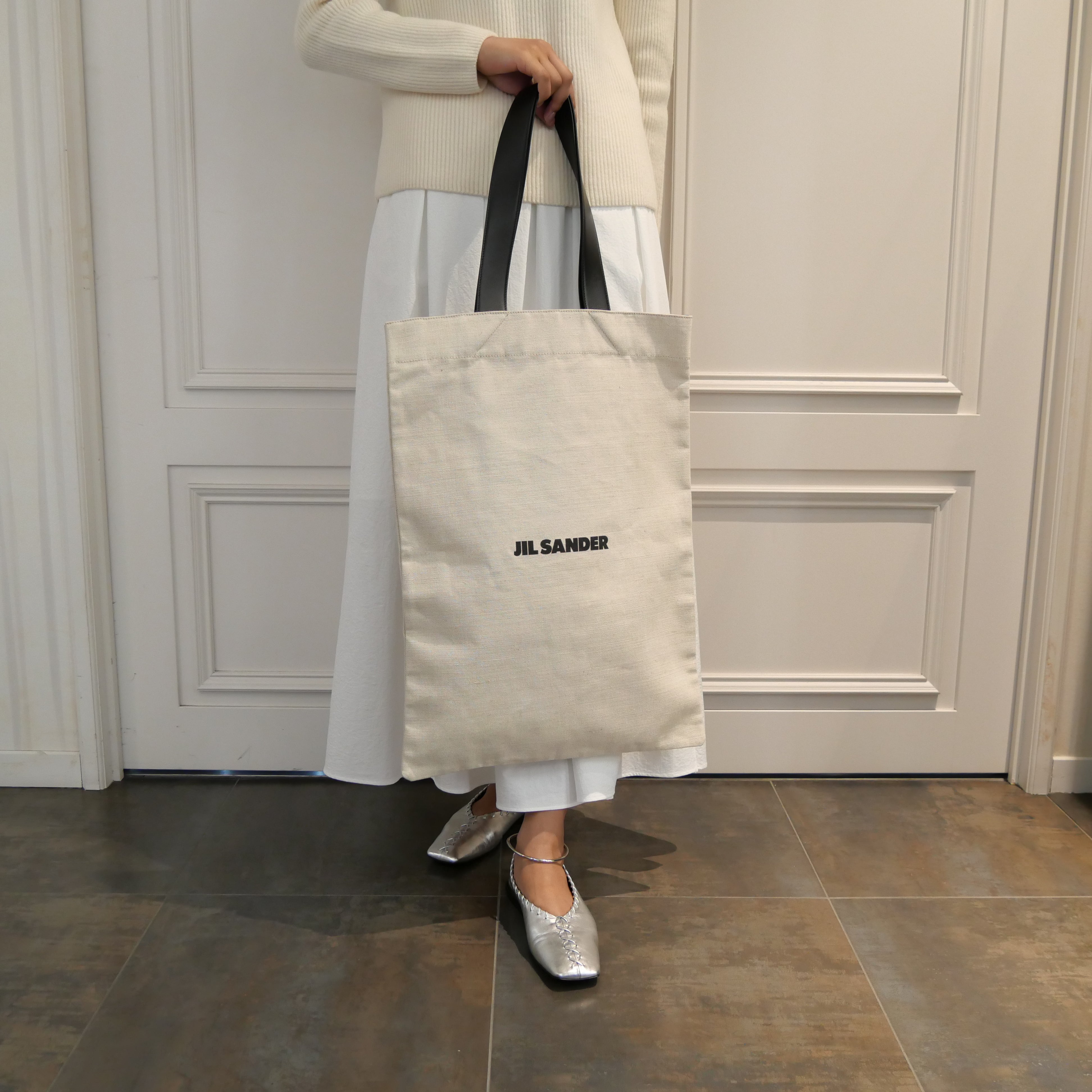 JIL SANDER [ジルサンダー] / FLAT SHOPPER TOTE GRANDE（NATURAL）[フラット ショッパー トート グランデ]