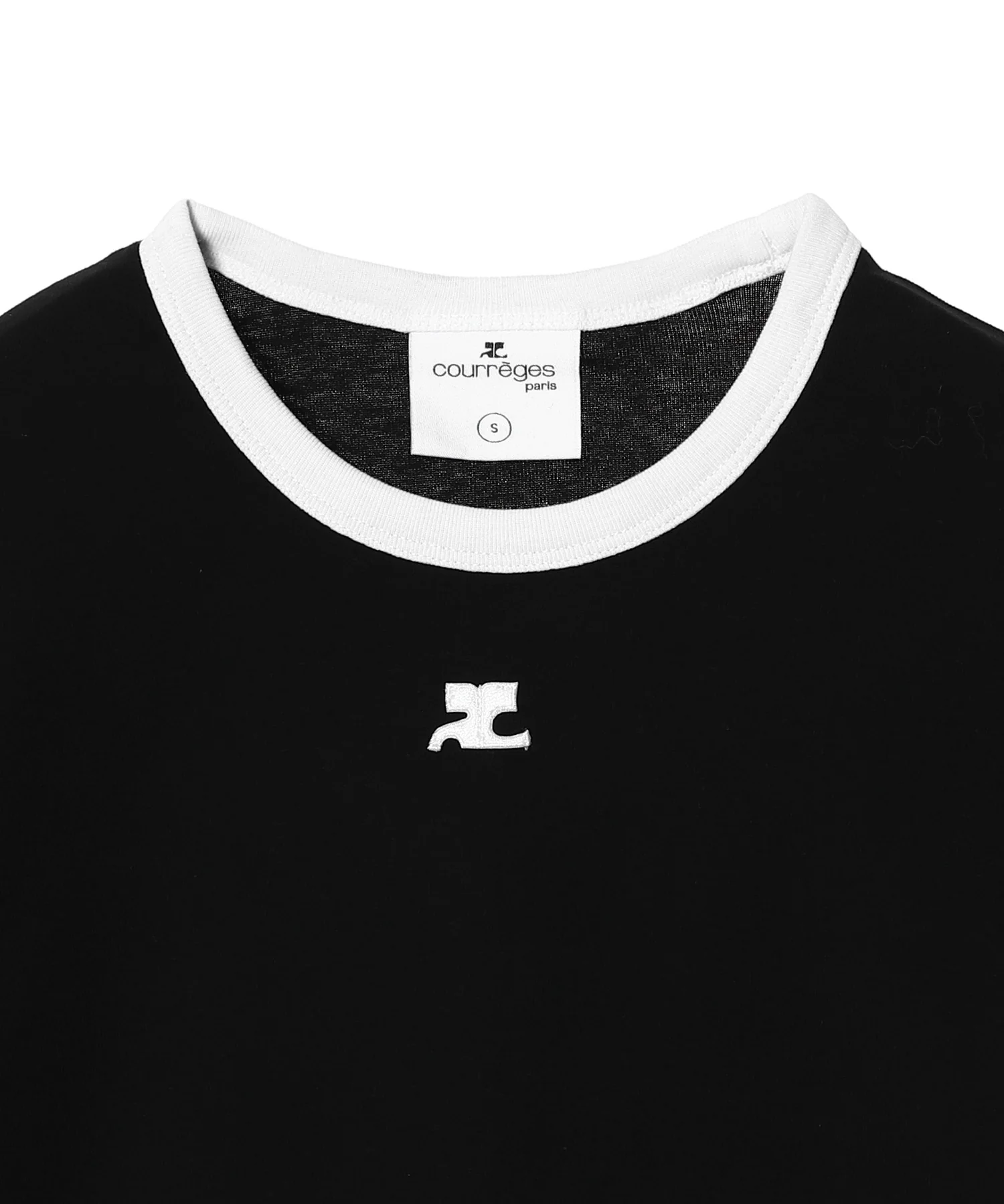 Courrèges [クレージュ] /  SIGNATURE CONTRAST T-SHIRT〔シグネチャー コントラスト ティーシャツ〕(BLACK)