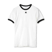 Courrèges [クレージュ] /  SIGNATURE CONTRAST T-SHIRT〔シグネチャー コントラスト ティーシャツ〕(HERITAGE WHITE)