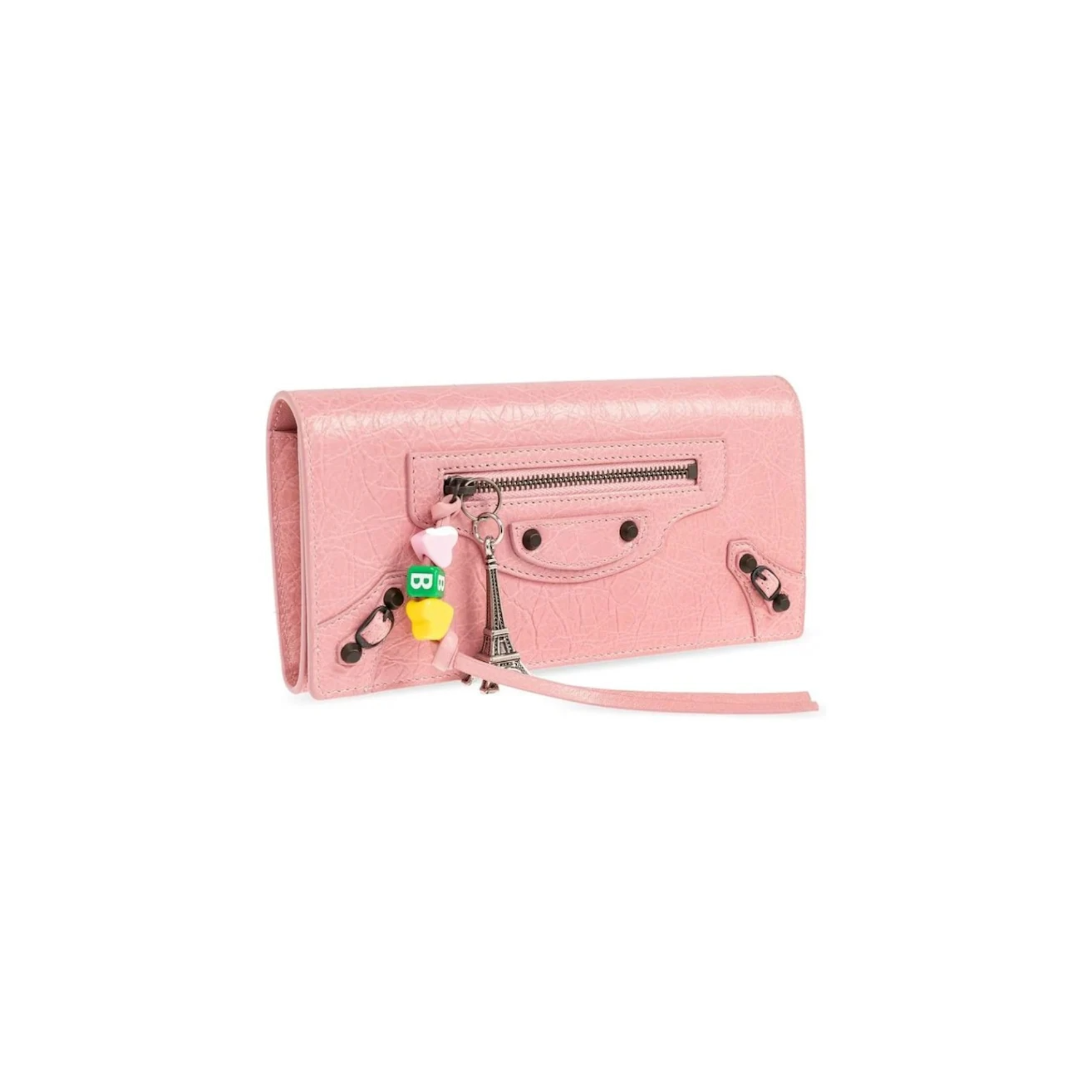 BALENCIAGA(バレンシアガ) レザー 二つ折り長財布 ピンク KK184 【公式 BALENCIAGA(バレンシアガ) レザー 二つ折り長財布 ピンク KK184 【公式