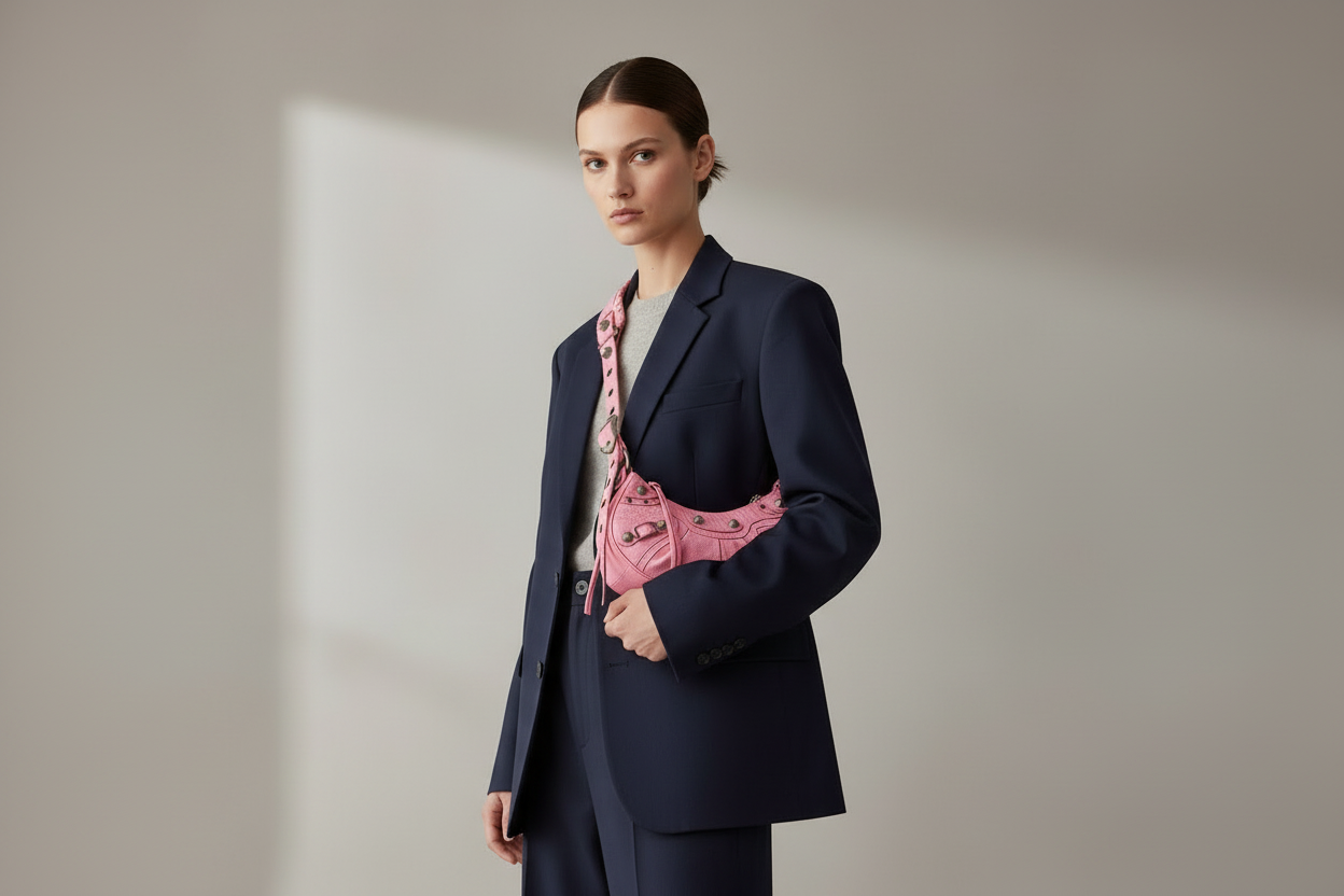 BALENCIAGA LE CAGOLE XS SHOULDER BAG (PINK) - Accurate Proportions