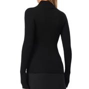 Courrèges [クレージュ] / MOCKNECK LIGHT RIB SWEATER (BLACK)〔モックネックライトリブセーター〕