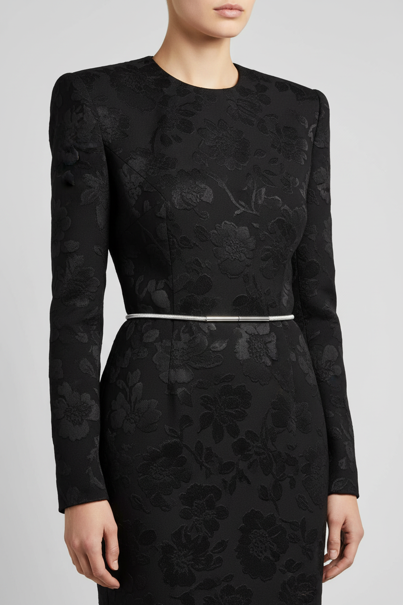 Dries Van Noten シルバーベルト × 黒ワンピース 着用イメージ