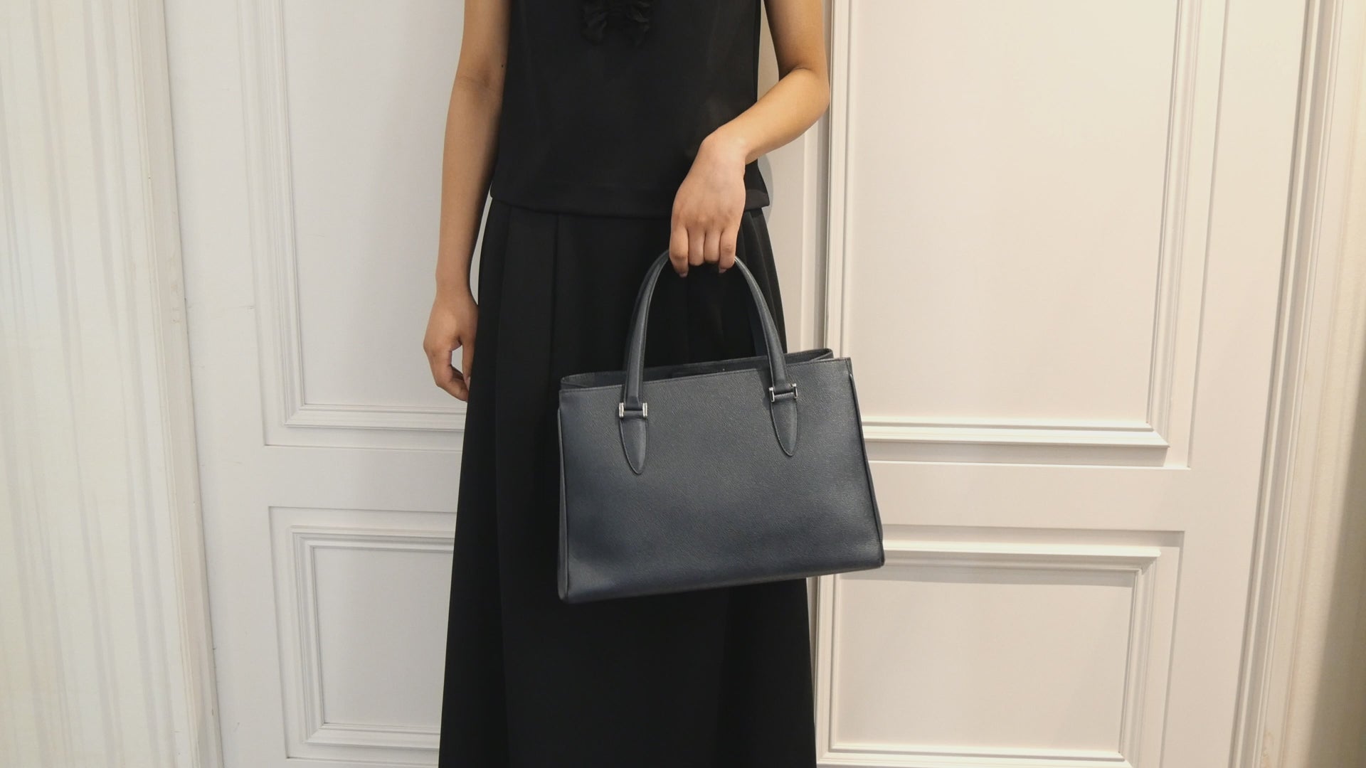 Valextra [ヴァレクストラ] / CLASSIC HAND BAG (deep blue gray)  [クラシック ハンドバッグ]