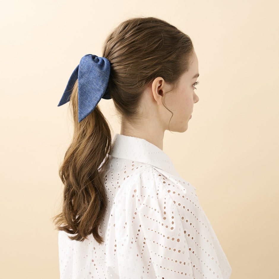ALEXANDRE DE PARIS [アレクサンドル ドゥ パリ] / SCRUNCHIE (DENIM BLUE)   [シュシュ]