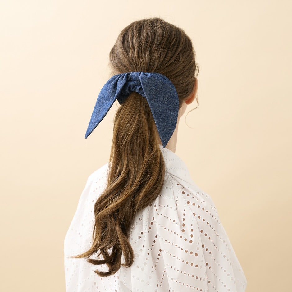 ALEXANDRE DE PARIS [アレクサンドル ドゥ パリ] / SCRUNCHIE (DENIM BLUE)   [シュシュ]