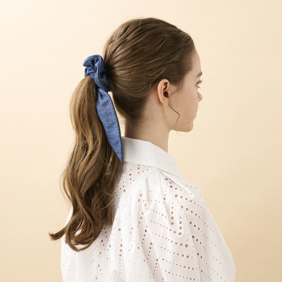 ALEXANDRE DE PARIS [アレクサンドル ドゥ パリ] / SCRUNCHIE (DENIM BLUE)   [シュシュ]