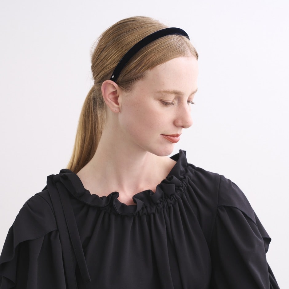 ALEXANDRE DE PARIS [アレクサンドル ドゥ パリ] / HEAD BAND 1cm (NAVY)   [カチューシャ ]