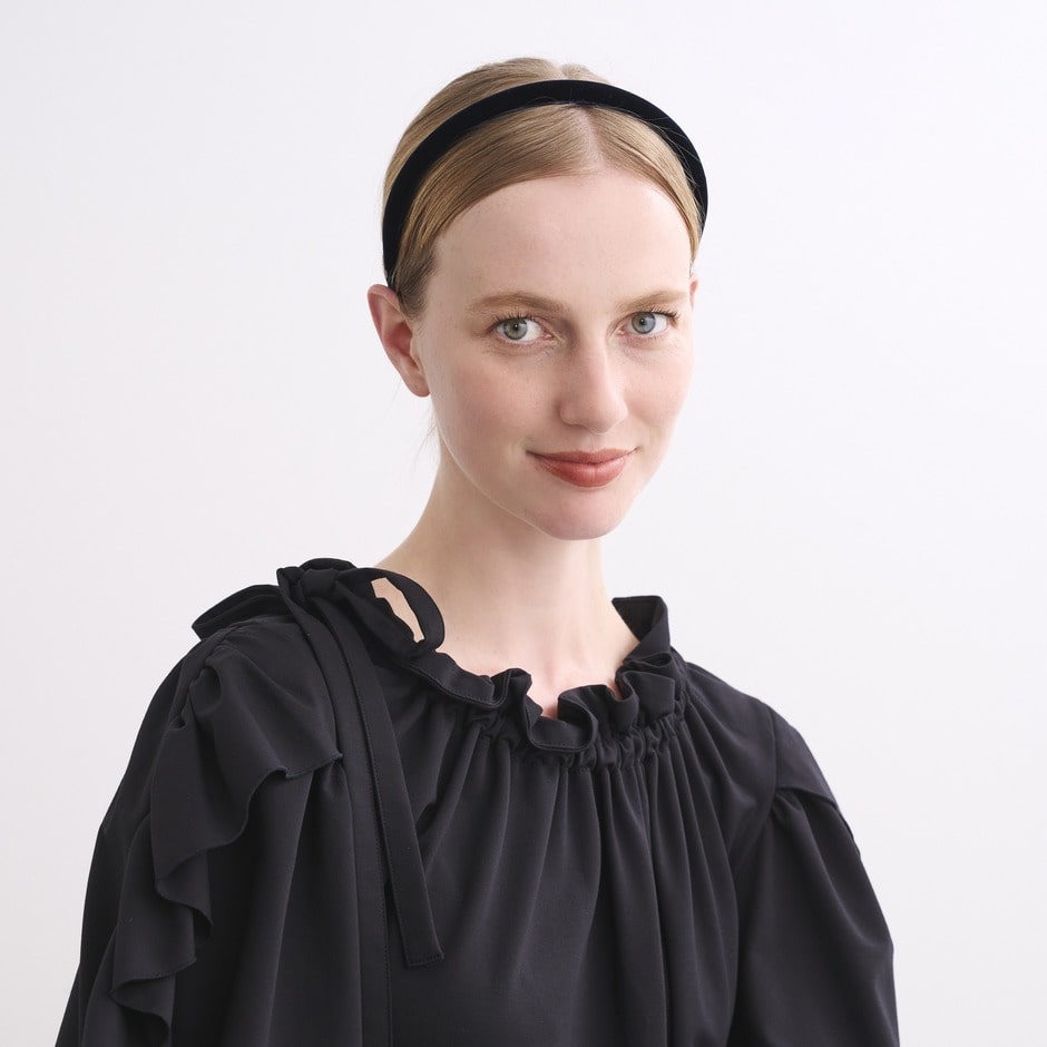 ALEXANDRE DE PARIS [アレクサンドル ドゥ パリ] / HEAD BAND 1cm (NAVY)   [カチューシャ ]