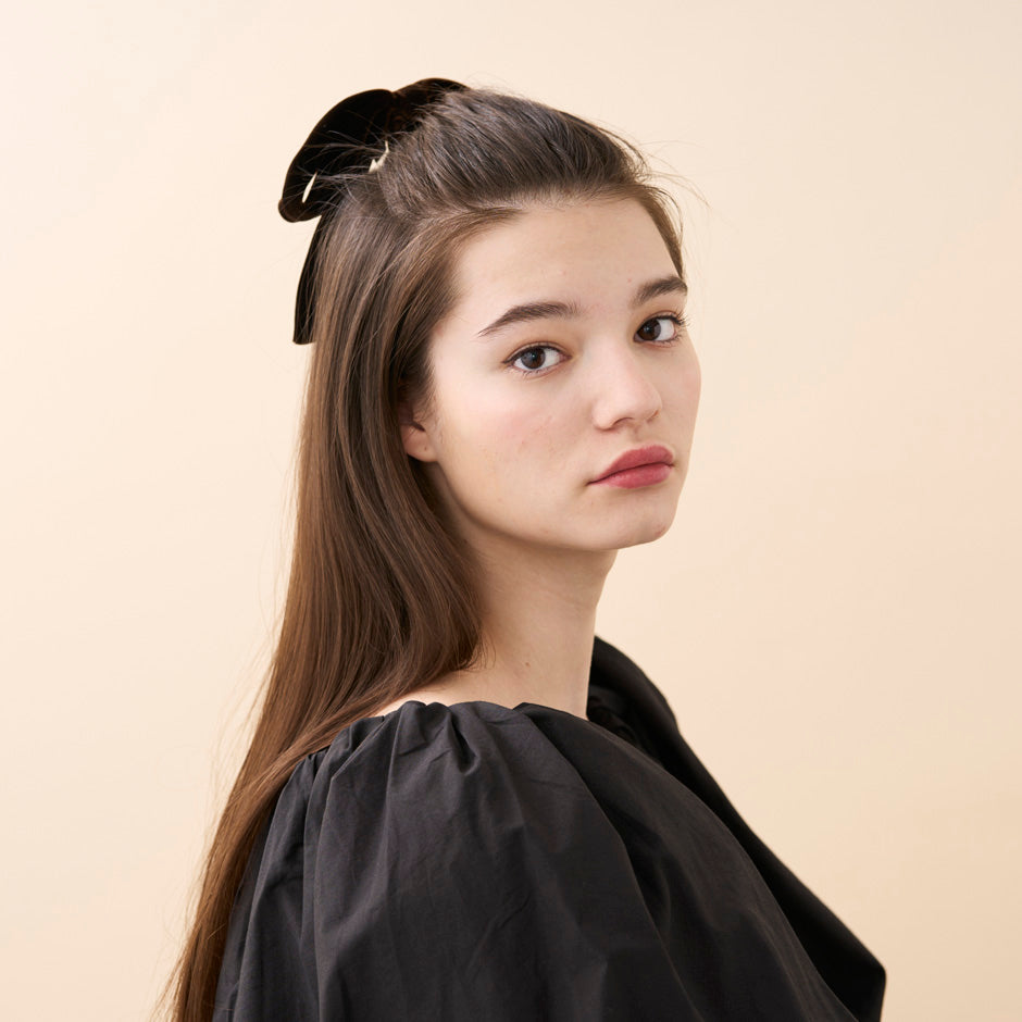 ALEXANDRE DE PARIS [アレクサンドル ドゥ パリ] / RIBBON PONY (BROWN） [ポニーリボンヘアアクセサリー]