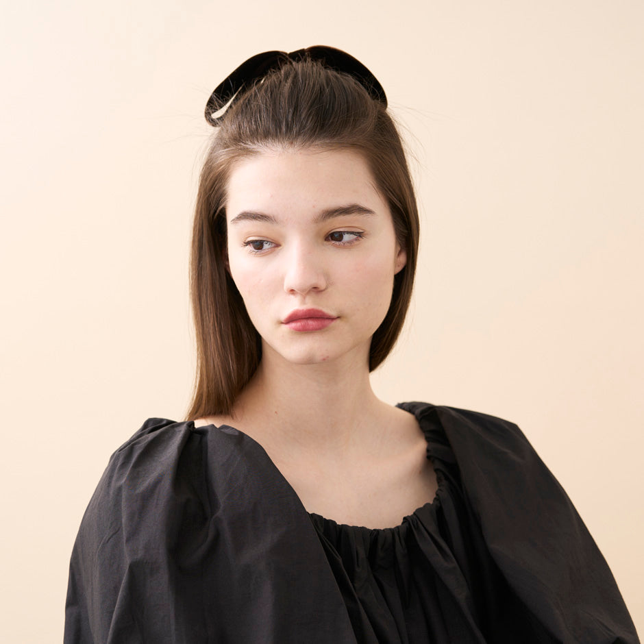 ALEXANDRE DE PARIS [アレクサンドル ドゥ パリ] / RIBBON PONY (BROWN） [ポニーリボンヘアアクセサリー]
