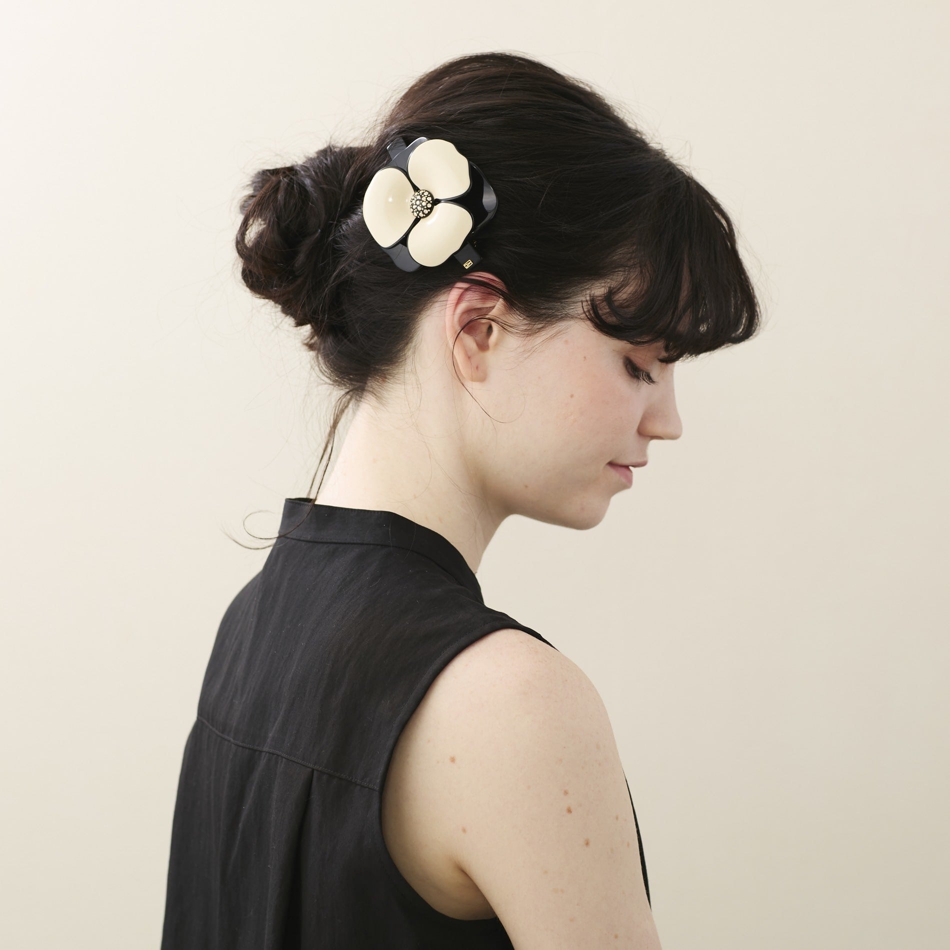 ALEXANDRE DE PARIS [アレクサンドル ドゥ パリ] / FLOWER BALLETTA 8cm (BEIGE) [フラワー バレッタ]