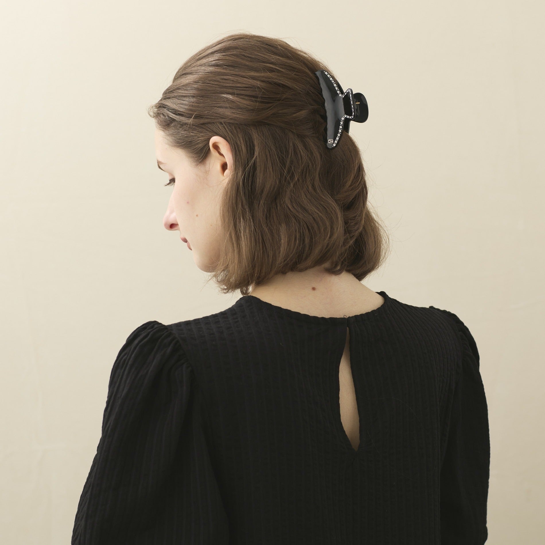 ALEXANDRE DE PARIS [アレクサンドル ドゥ パリ] / BASIC STRASS M CLIP (BLACK) [ベーシックストラス エムクリップ]